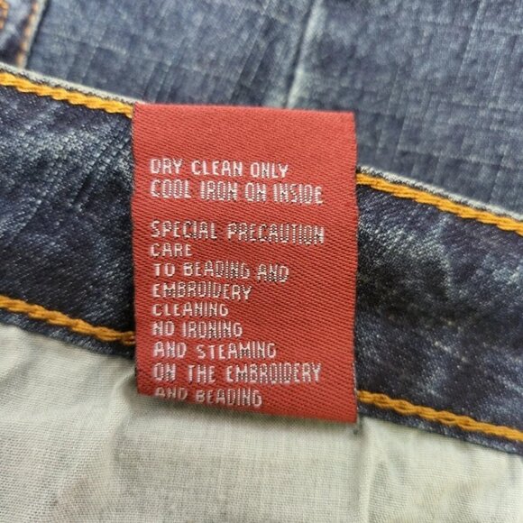 Azita Woman's Blue Embroidered/Beaded/Animal Print/Paisley Bootcut Jeans Sz 6 - Picture 7 of 7